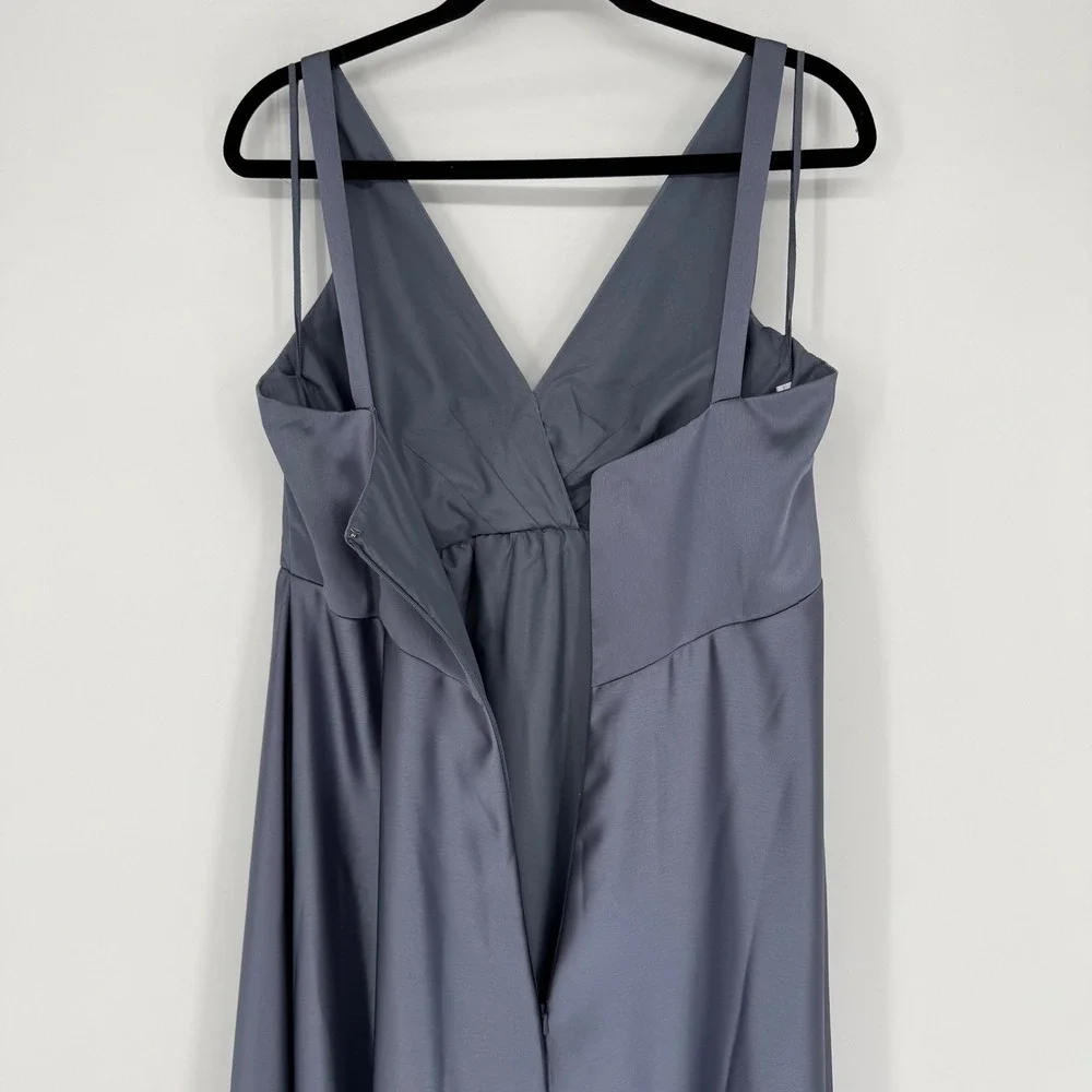 AMSALE‎ SLATE BLUE MAXI BRIDESMAID FORMA DRESS SIZE 14